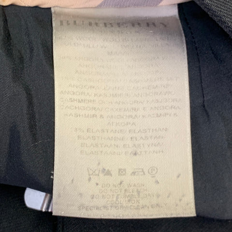 BURBERRY Size 10 Black Wool Blend Cuffed Wide Leg Dress Pants