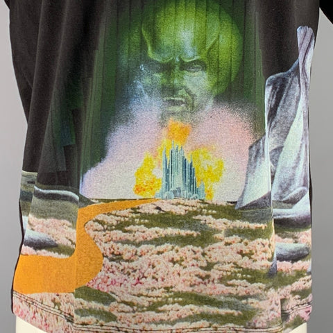 MARC JACOBS Size M Black Multi Color Graphic Cotton Crew-Neck T-shirt