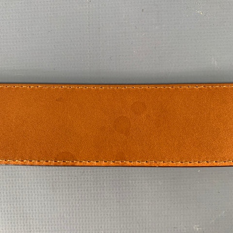 MAGNANNI Size 36 Tan Silver Burnished Leather Belt