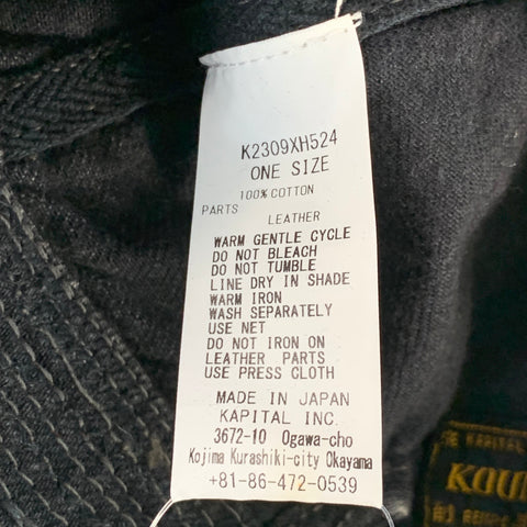 KAPITAL KOUNTRY One Size Black Charcoal Distressed Twill Cotton Baseball Cap Hat