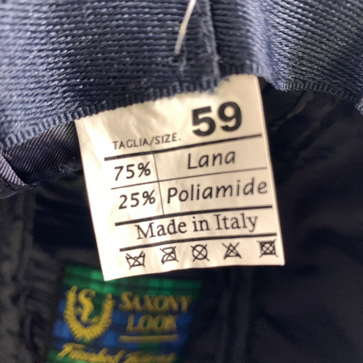 SAXONY LOOK Size L Navy Indigo Solid Wool Blend Hats