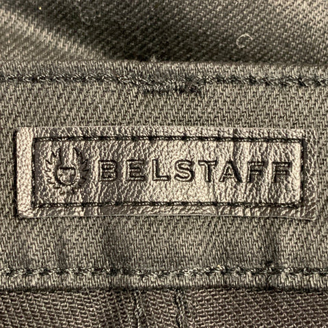 BELSTAFF Size 34 Black Twill Cotton Blend Straight Zip Fly Biker Jeans