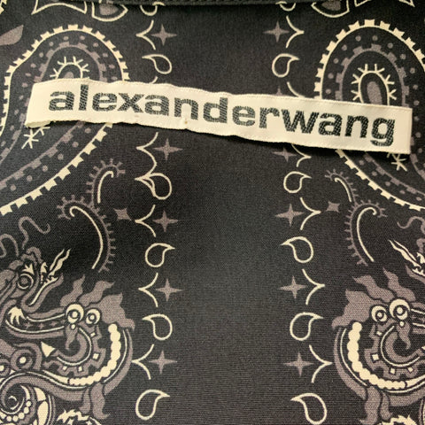 ALEXANDER WANG Size M Black Bandana Silk Camp Set