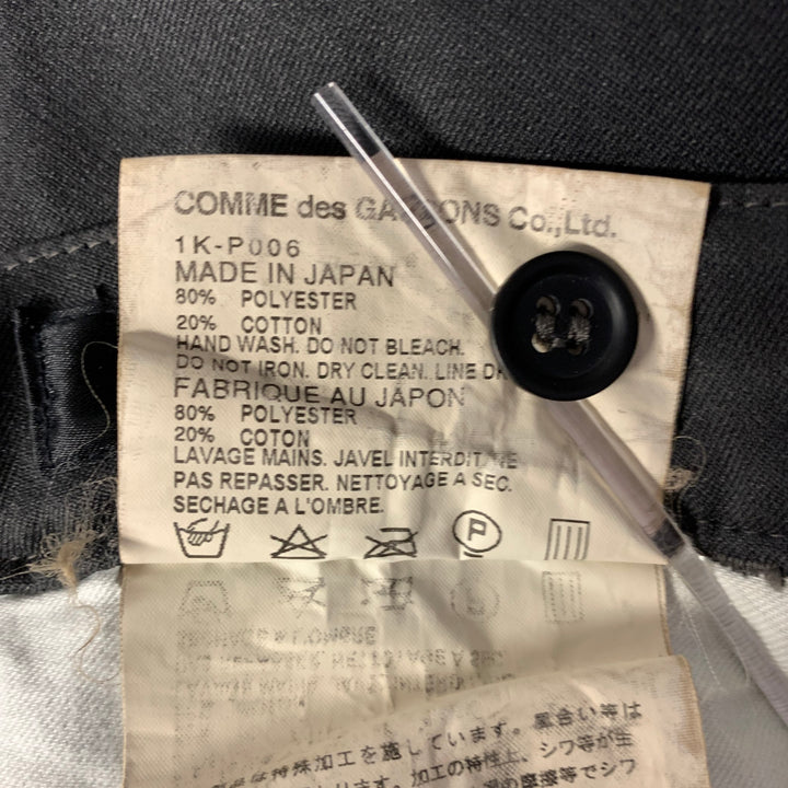 COMME des GARCONS Size 31 Black Cotton Polyester Cuffed Pants