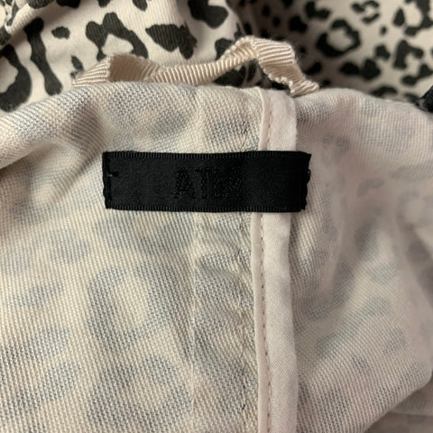 ATM Size L White Black Cotton Blend Leopard Cargo Jacket