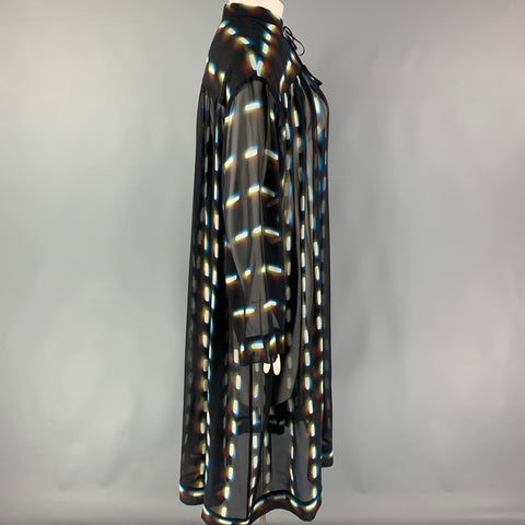 DRIES VAN NOTAN SS 21 Talla 8 Vestido túnica con estampado de seda multicolor negro
