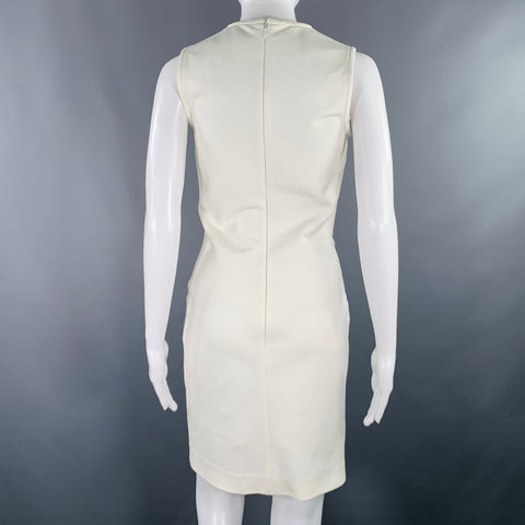 DAVID KOMA Size 6 White Blue Geometric Mini Cocktail Dress