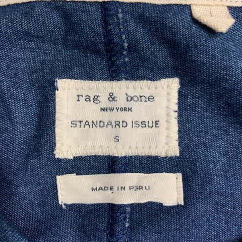 RAG & BONE Size S Blue Cotton Crew Neck T-shirt
