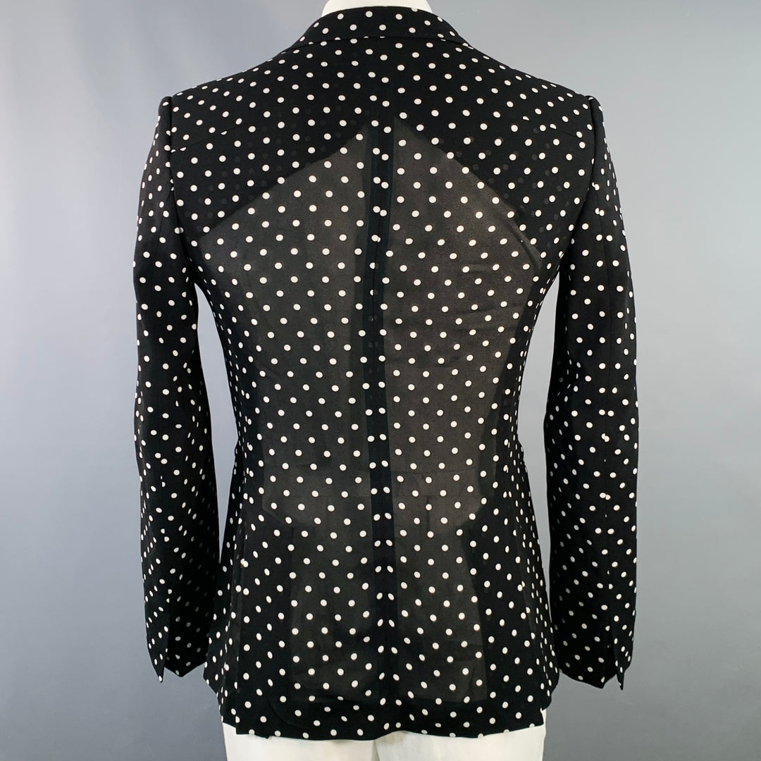 HAIDER ACKERMANN Size 42 Black White Polka Dot Viscose Sport Coat
