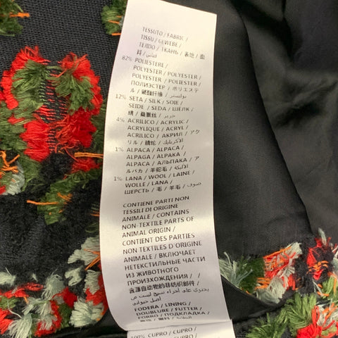 ALEXANDER MCQUEEN SS18 Size 44 Black Green Red Textured Notch Lapel Sport Coat