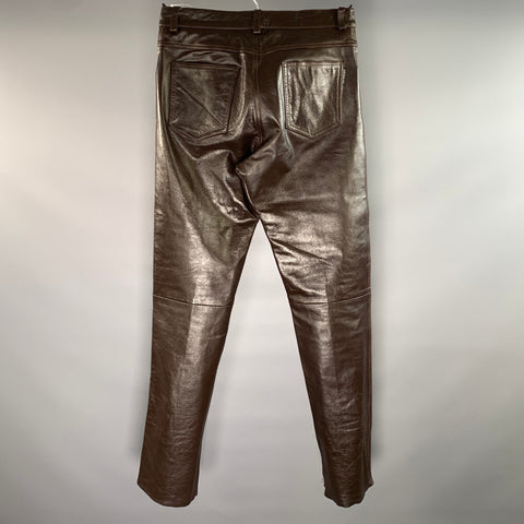 KOOKIE Size 32 Brown Leather Casual Pants