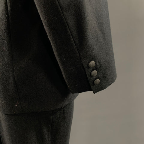 CLAUDE MONTANA Chest Size 42 Black Virgin Wool 34 30 Suit