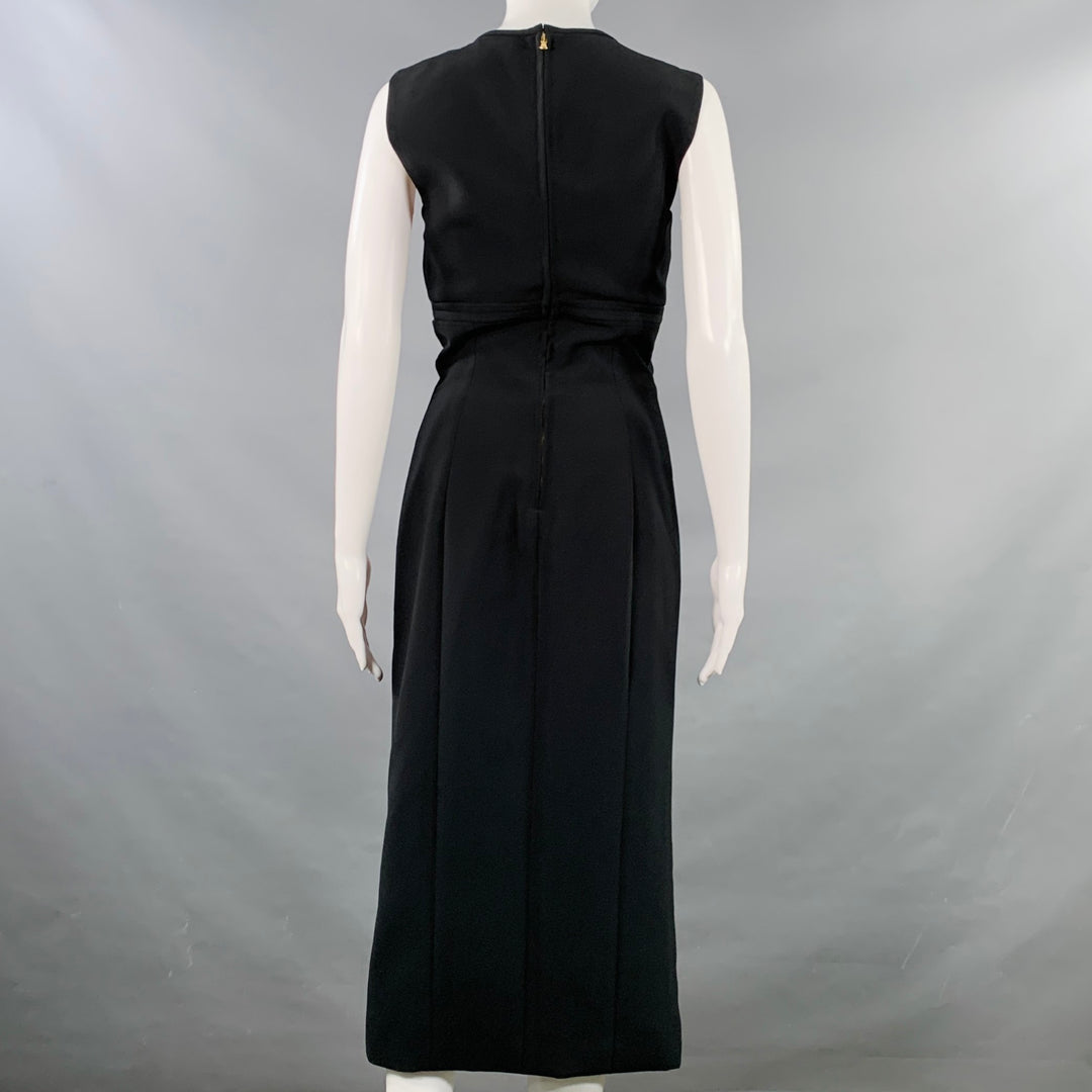 PRABAL GURUNG Size S Black Silk Cut Out Sleeveless Cocktail Dress