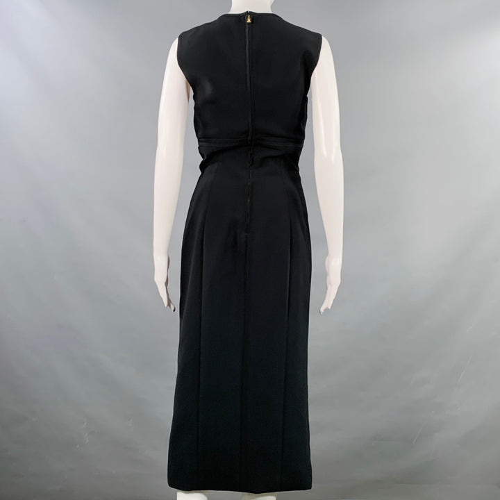 PRABAL GURUNG Size S Black Silk Cut Out Sleeveless Cocktail Dress