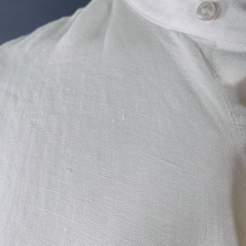 TODD SNYDER Size M White Linen One Pocket Long Sleeve Shirt