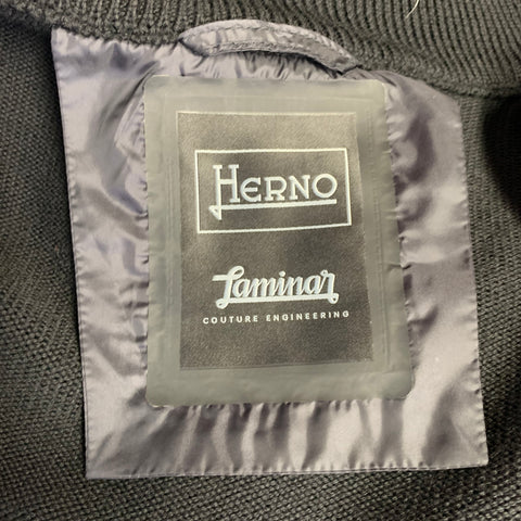 HERNO Size 10 Black White Wool Blend Houndstooth Padded Jacket