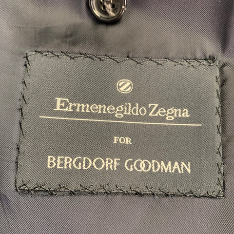 ERMENEGILDO ZEGNA Size 40 Navy Black Checkered Wool Sport Coat