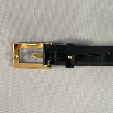 GUCCI Waist Size 30 Black Gold Leather Belt