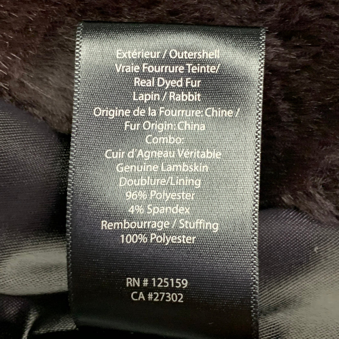 MACKAGE Size XS Black Brown Lambskin Leather Rabbit Fur Ombre Zip Jacket