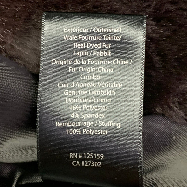 MACKAGE Size XS Black Brown Lambskin Leather Rabbit Fur Ombre Zip Jacket