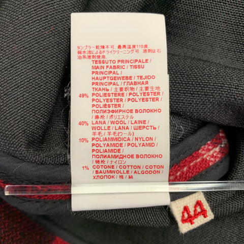MARNI Size 8 Red Black Polyester Blend Plaid Snaps Jacket