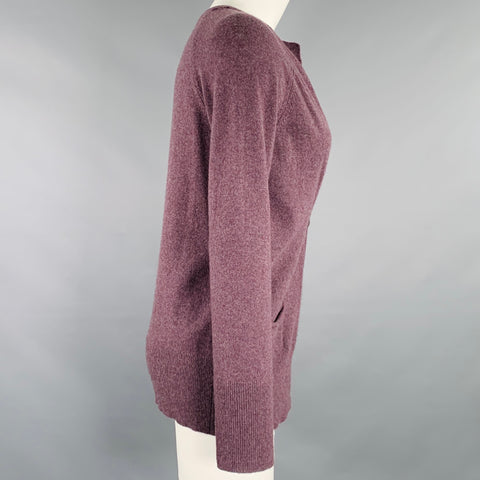 BP STUDIO Size M Heather Purple Cashmere Knit Single Button Cardigan