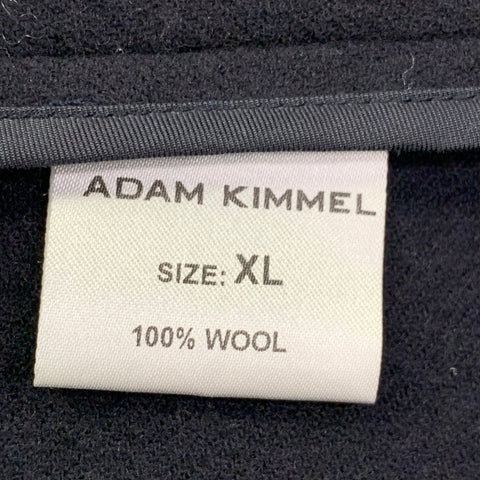 ADAM KIMMEL Size XL Navy Twill Wool Notch Lapel Suit