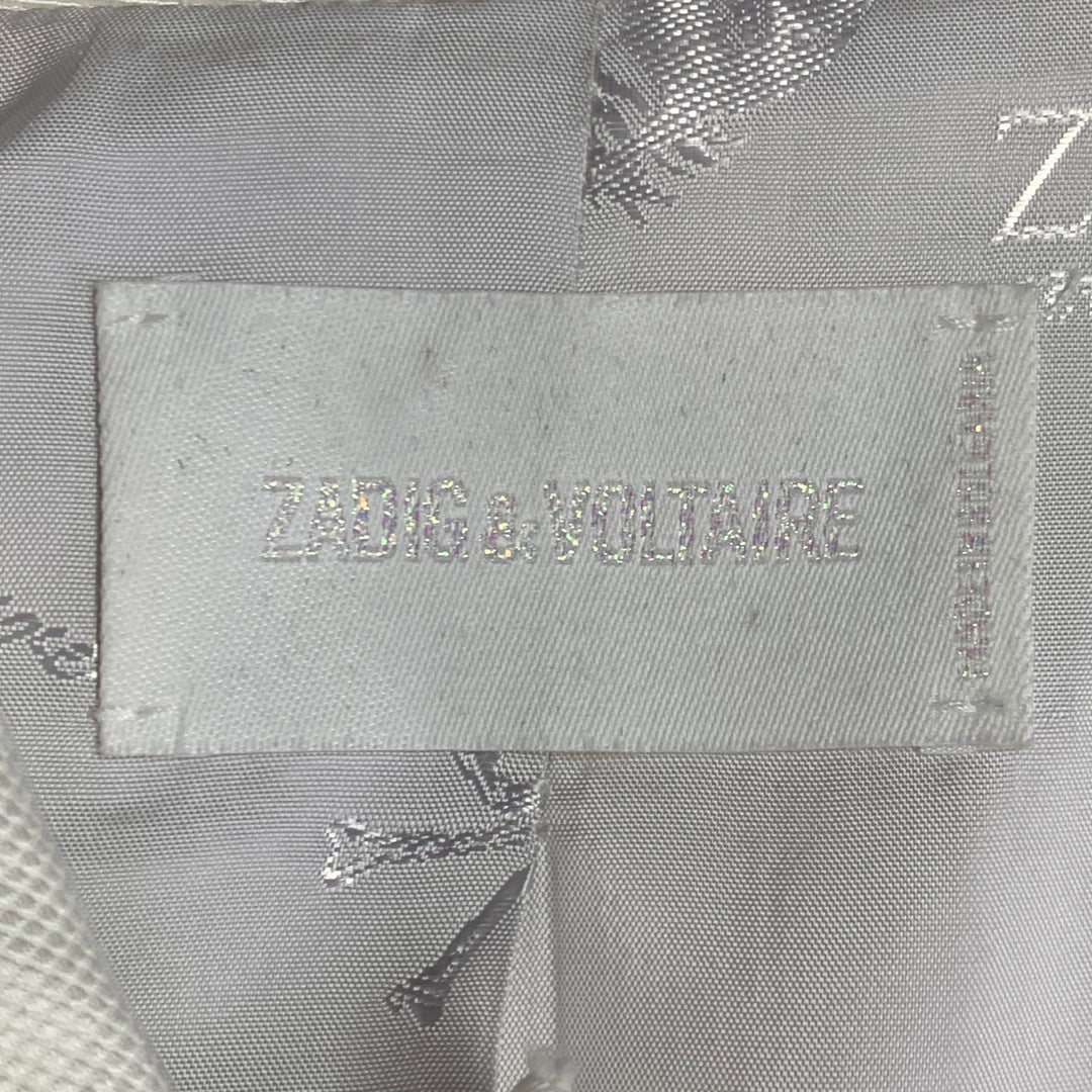 ZADIG & VOLTAIRE Size M Vedaxa Deluxe White Viscose Cotton Woven Jacket Blazer
