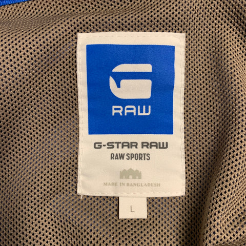G-STAR Size L Blue Grey Two Toned Polyester Mesh Lined Zip Up Track Jacket