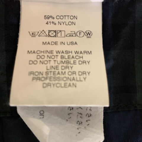 ENGINEERED GARMENTS Chest Size XL Green Navy Plaid Cotton Blend Sport Coat