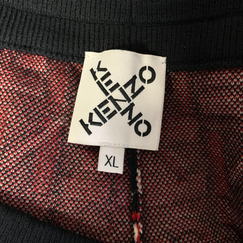 KENZO Size XL Black Red & White Monogram Cotton &  Nylon Sweatpants Casual Pants