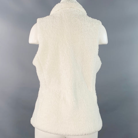 PATAGONIA Size M White Polyester Fleece Zip Up Vest