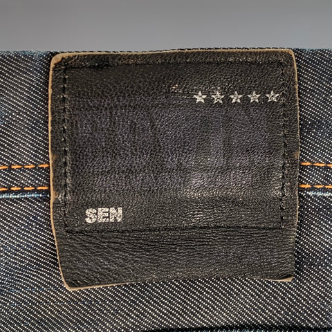 DIESEL Size 30 Blue Distressed Cotton Blend Zip Fly Jeans