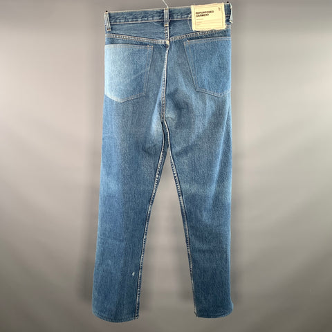 R13 Size 30 Blue Wash Cotton Button Fly Jeans
