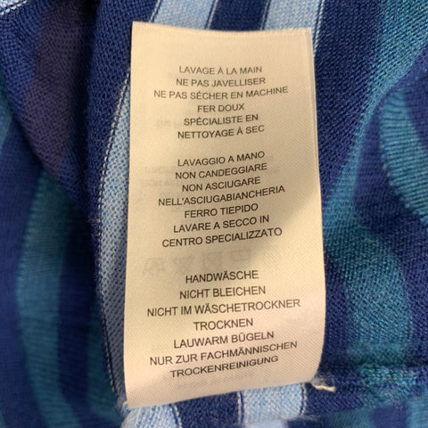 PS by PAUL SMITH Size XL Navy Multi Color Stripe Merino Wool Crew Neck Pullover