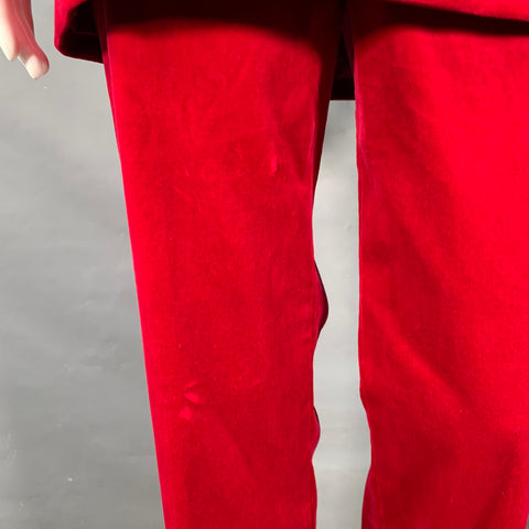 A.L.C. Size 6 Raspberry Red Velvet Peak Lapel Double Breasted Pantsuit