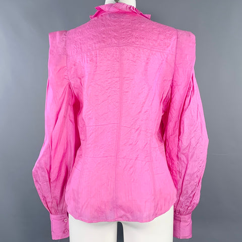 ISABEL MARANT Size 2 Chandra Pink Silk Ruffle Blouse