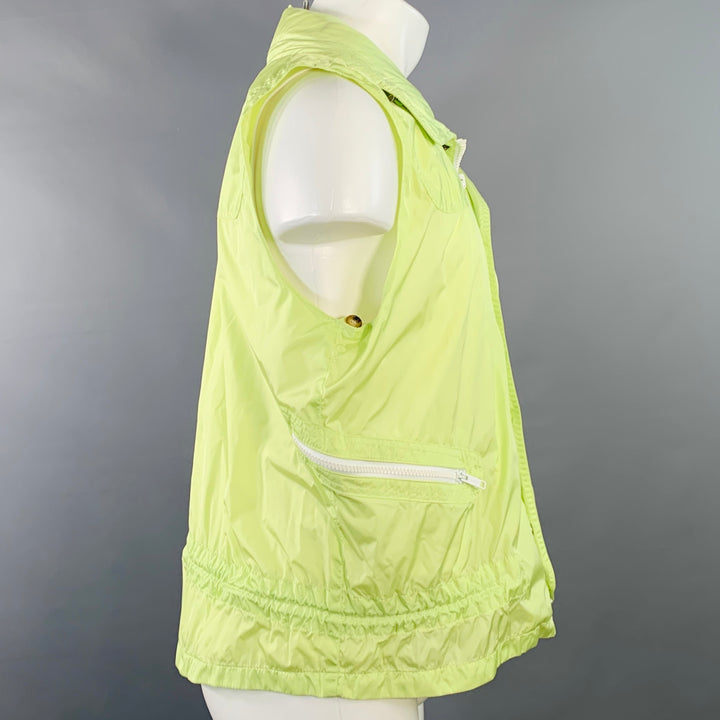BURBERRY LONDON Size M Green Lime Polyamide Blend Zip Pockets Vest