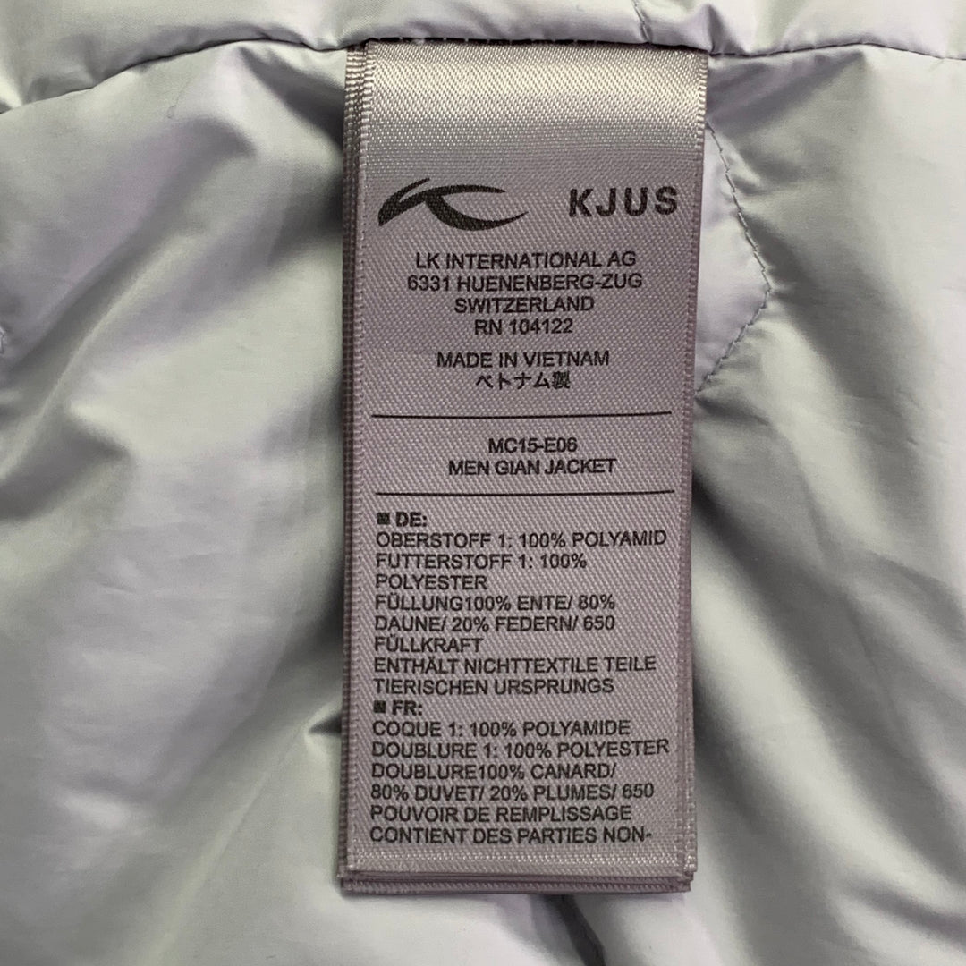 KJUS Size M Gian Black Polyamide Hooded Down Filled Zip Snaps Ski Jacket