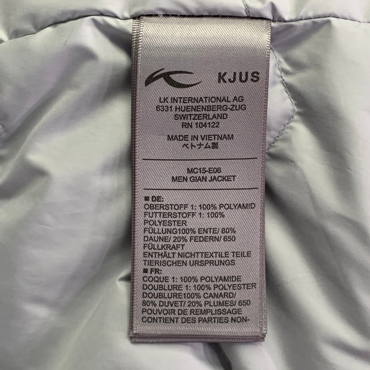 KJUS Size M Gian Black Polyamide Hooded Down Filled Zip Snaps Ski Jacket