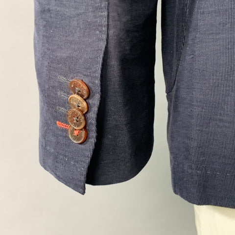 RODD & GUNN Chest Size L Navy Corduroy Cotton Sports Fit Single Breasted Sport Coat