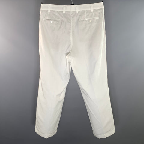 SUIT SUPPLY Size 36 White Lyocel & Linen Pleated Dress Pants