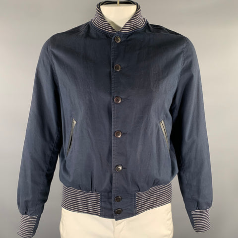 GOLDEN BEAR Size M Navy Cotton Bomber Jacket