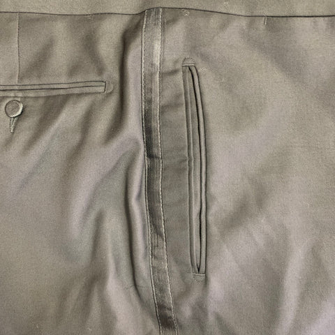 SUITSUPPLY Size XXL Black Wool Flat Front Dress Pants