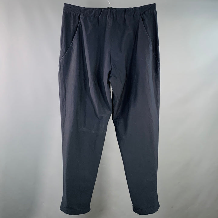 GOLDWIN Size L Navy Twill Nylon Blend Drawstring Casual Pants