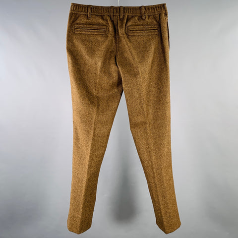 NUMBER (N)INE Size M Brown Beige Herringbone Wool Drawstring Casual Pants