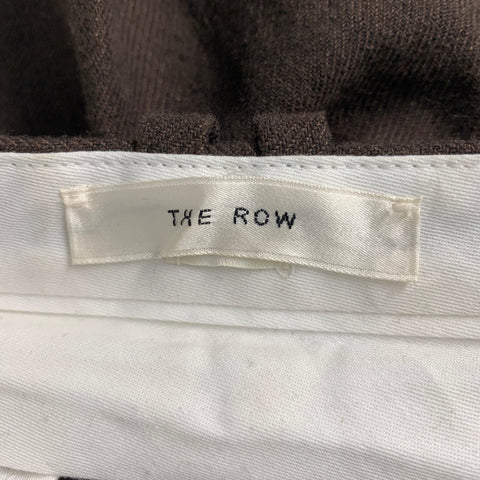 THE ROW Size 2 Brown Wool Blend Pleated High Waisted Dress Pants