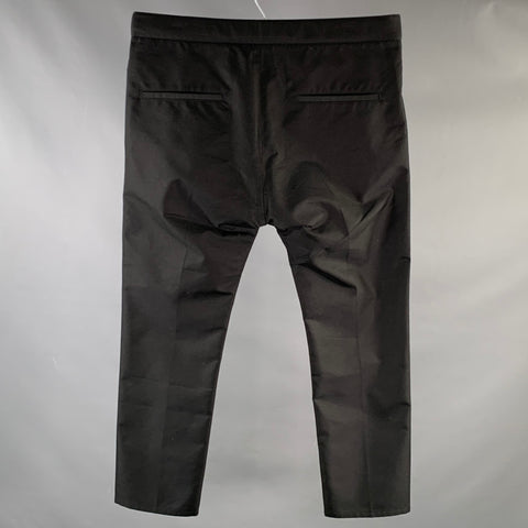 JIL SANDER Taille 34 Noir Coton Mélangé Pantalon Décontracté à Bandes Latérales