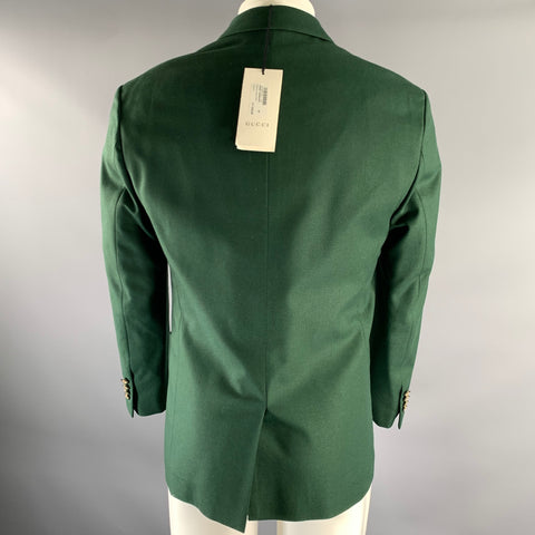 GUCCI Size 38 Green Wool Cashmere Notch Lapel Sport Coat