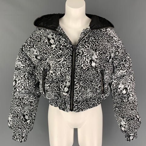 MARCELL VON BERLIN Size 4 Black White Polyester Animal Cropped Jacket